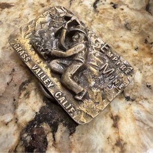 Billy Bee Empire Mine Grass Valley California Brass Belt Buckle with Serial Numb